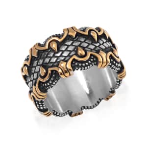 Inferno Band Ring in ION Plated YG and Stainless Steel (Size 10.0)