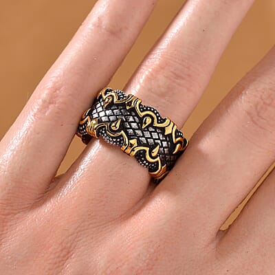 Inferno Band Ring in ION Plated YG and Stainless Steel (Size 10.0)