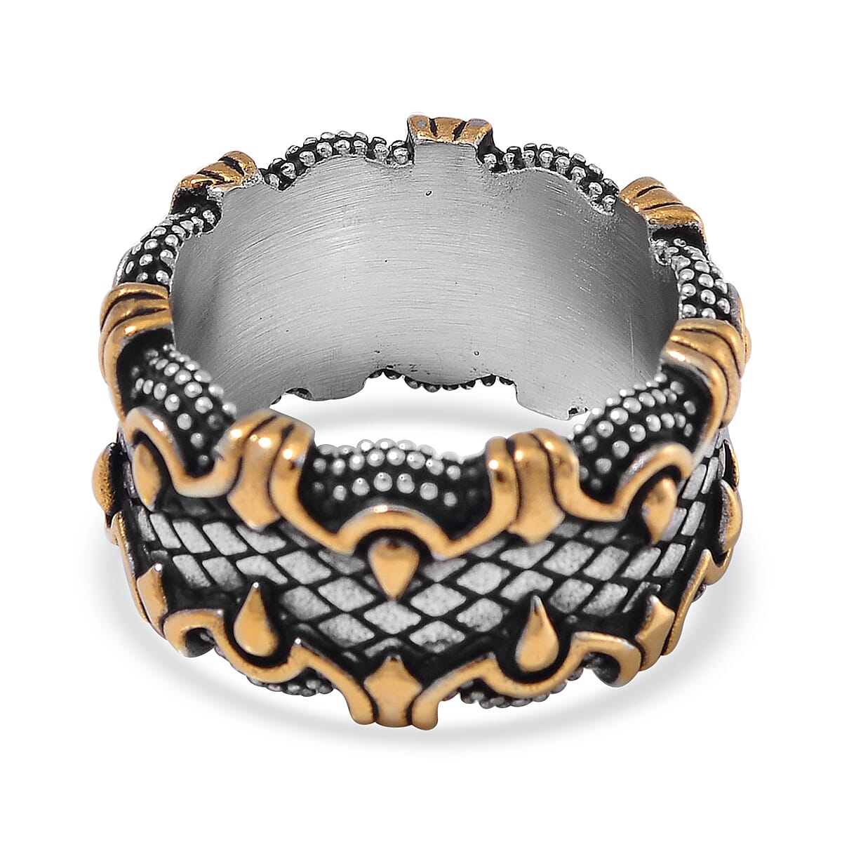 Inferno Band Ring in ION Plated YG and Stainless Steel (Size 10.0)