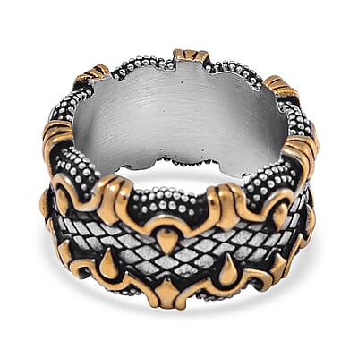 Inferno Band Ring in ION Plated YG and Stainless Steel (Size 10.0)