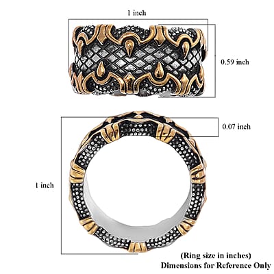 Inferno Band Ring in ION Plated YG and Stainless Steel (Size 10.0)