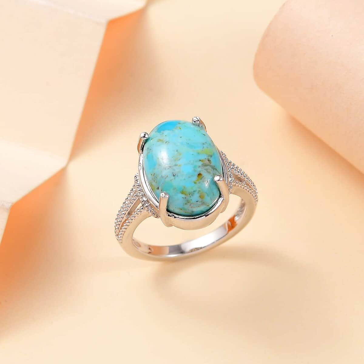 Constituted Turquoise Ring in Copper (Size 10.0) 4.80 ctw image number 1