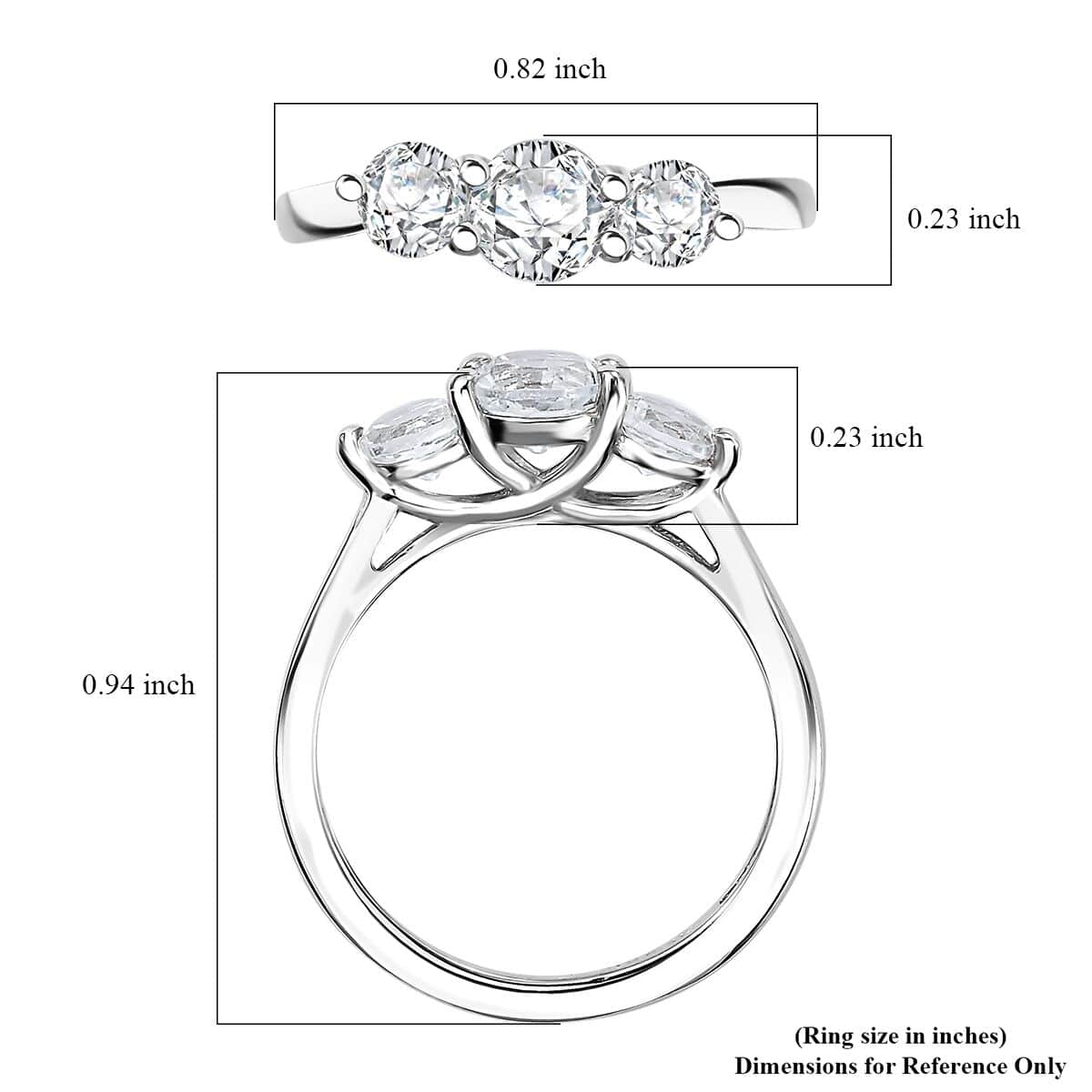 Karis White Topaz 1.30 ctw Ring in Platinum Bond (Size 10.0)  image number 5