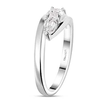 White Topaz 1.00 ctw Trilogy Ring in Sterling Silver (Size 10.0)