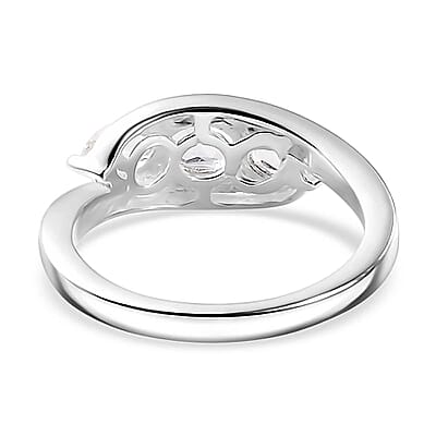 White Topaz 1.00 ctw Trilogy Ring in Sterling Silver (Size 10.0)