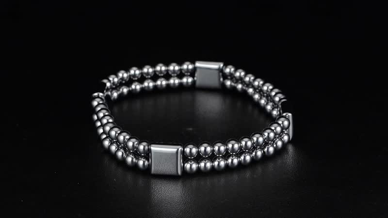 Terahertz 100.00 ctw Men's Cushion Block Stretch Bracelet (8-8.5In)