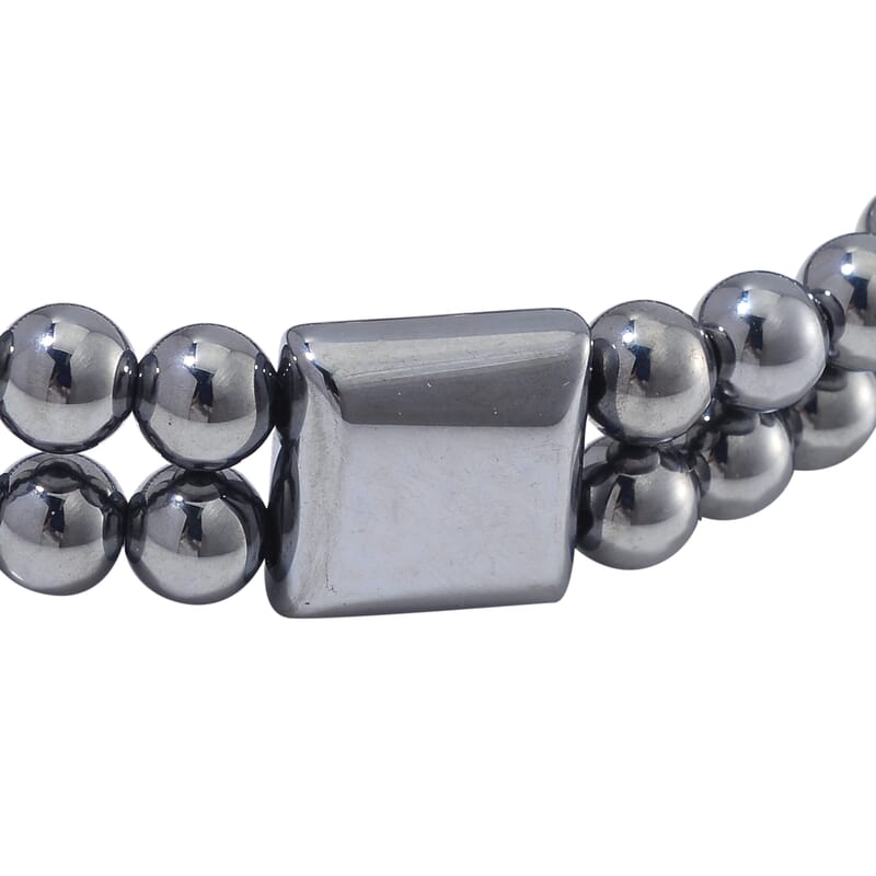 Terahertz 100.00 ctw Men's Cushion Block Stretch Bracelet (8-8.5In)