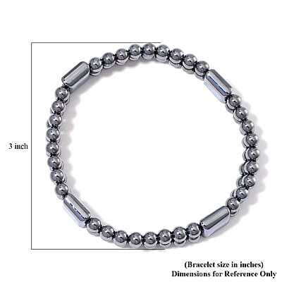 Terahertz 100.00 ctw Men's Cushion Block Stretch Bracelet (8-8.5In)