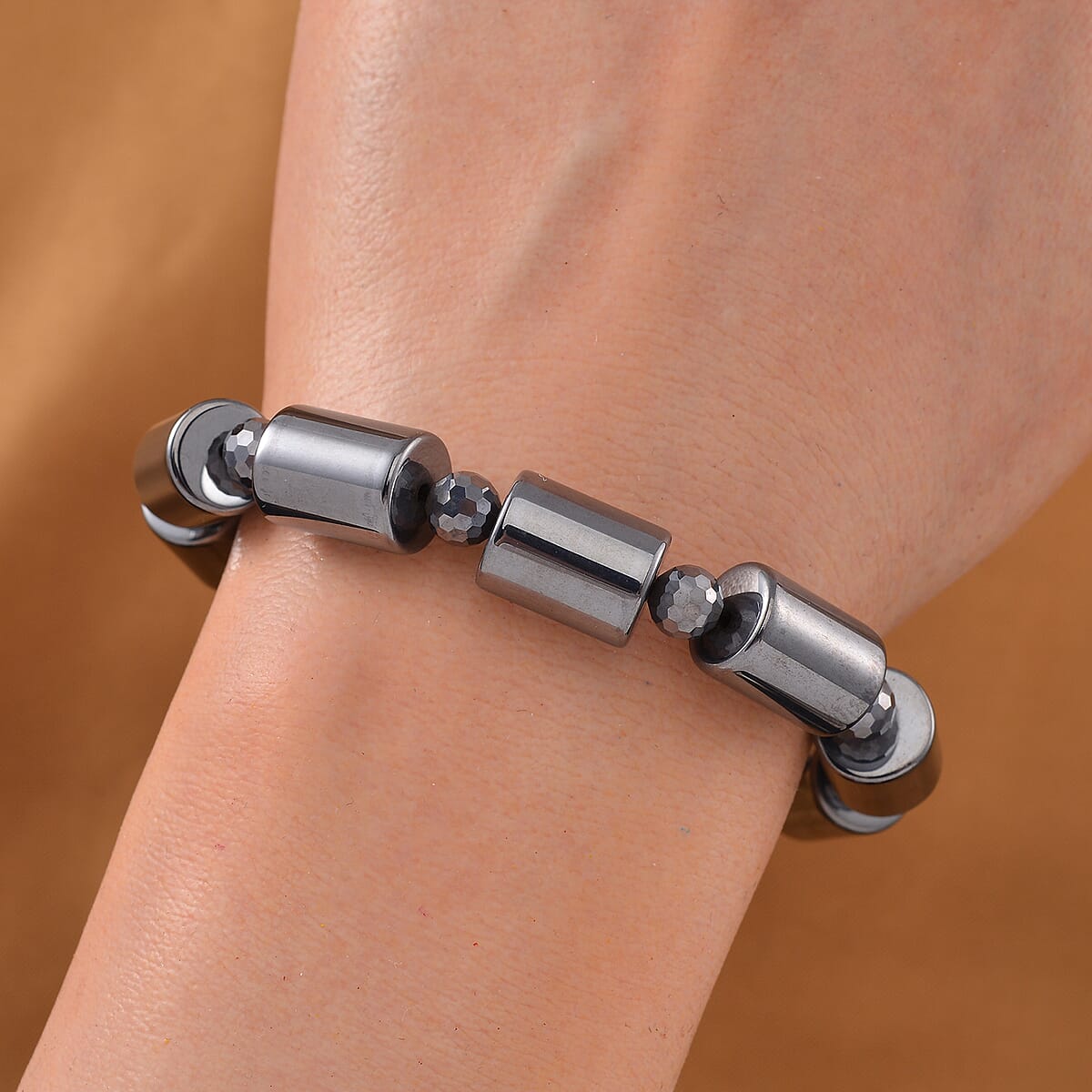 Terahertz 140.00 ctw Barrel Block Stretch Womens Bracelet (6.5-7In) (Del. in 10-12 Days)  image number 1