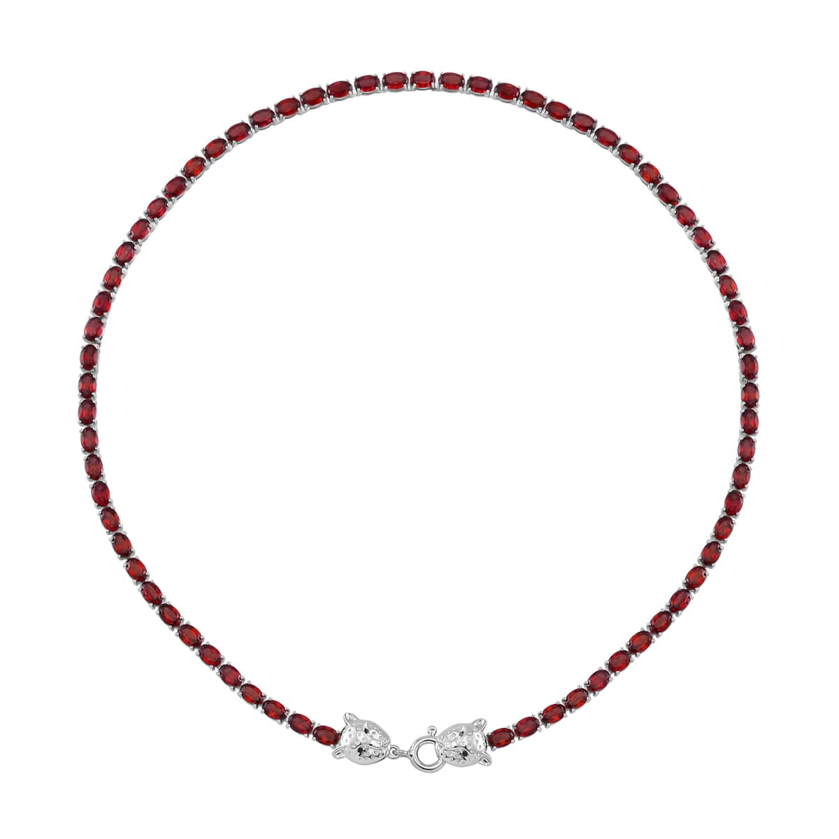 Tanzanian Wine Garnet and Thai Black Spinel 32.80 ctw Double Dragon Head Necklace in Rhodium Over Sterling Silver 18 Inches image number 2