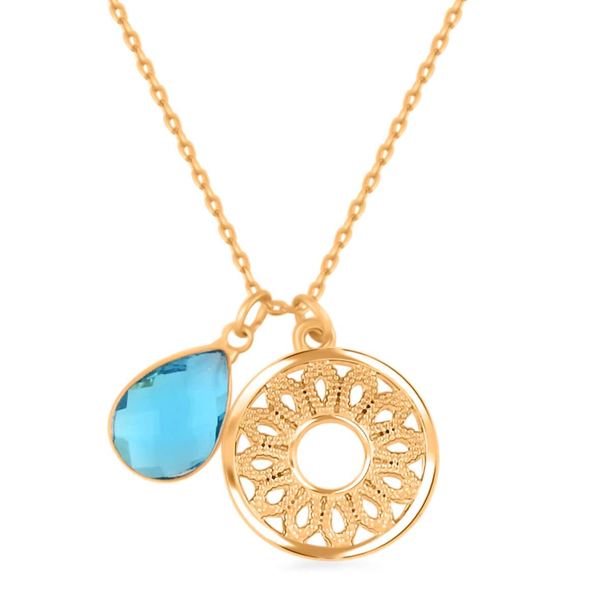 Aquamarine 4.20 ctw Necklace in Goldtone 18 Inches image number 0