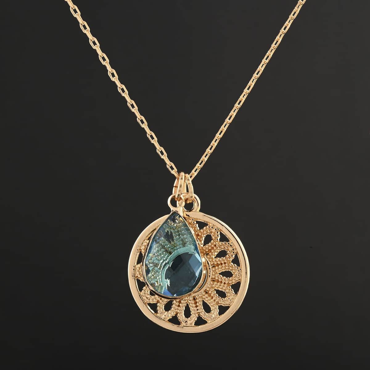 Aquamarine 4.20 ctw Necklace in Goldtone 18 Inches image number 1