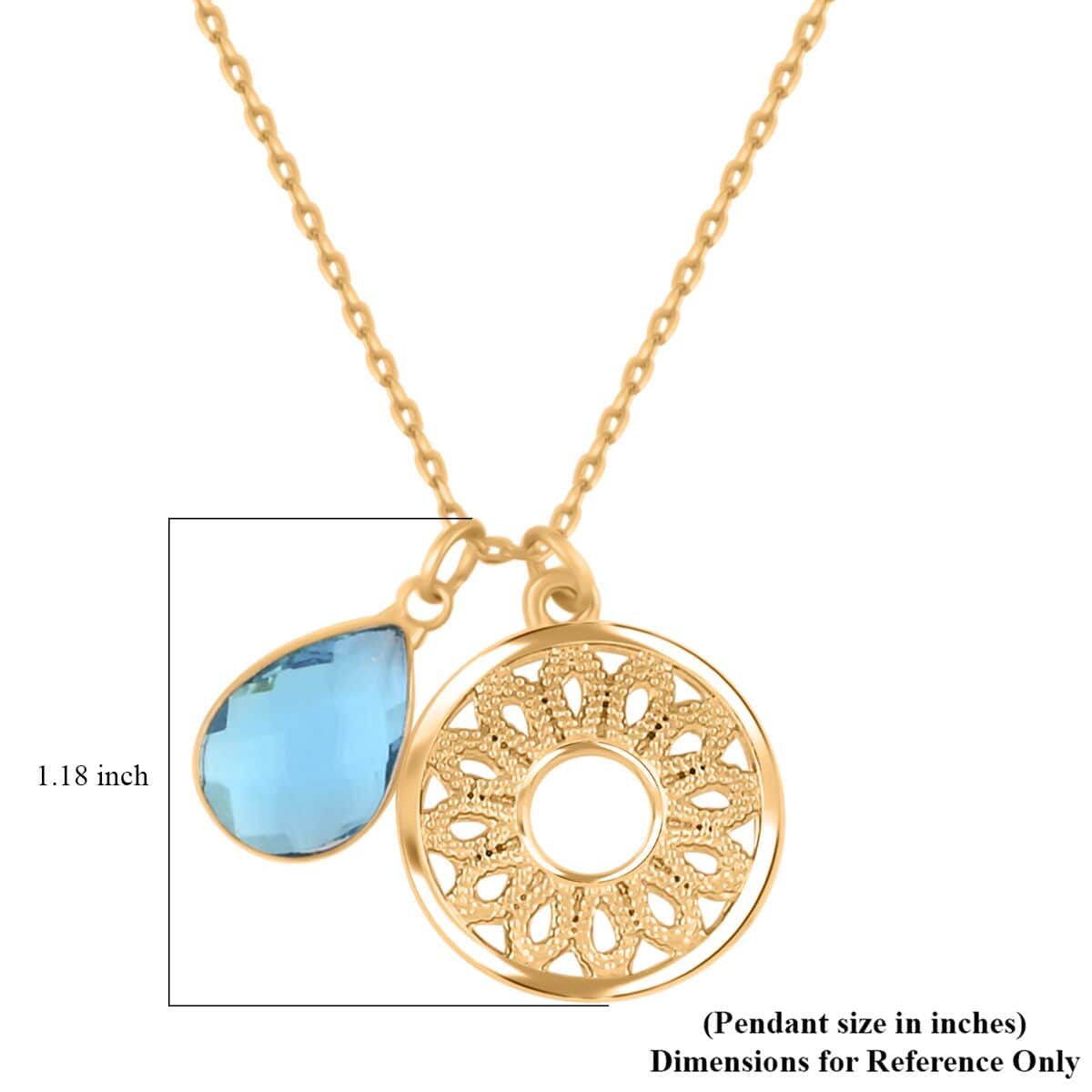 Aquamarine 4.20 ctw Necklace in Goldtone 18 Inches image number 5