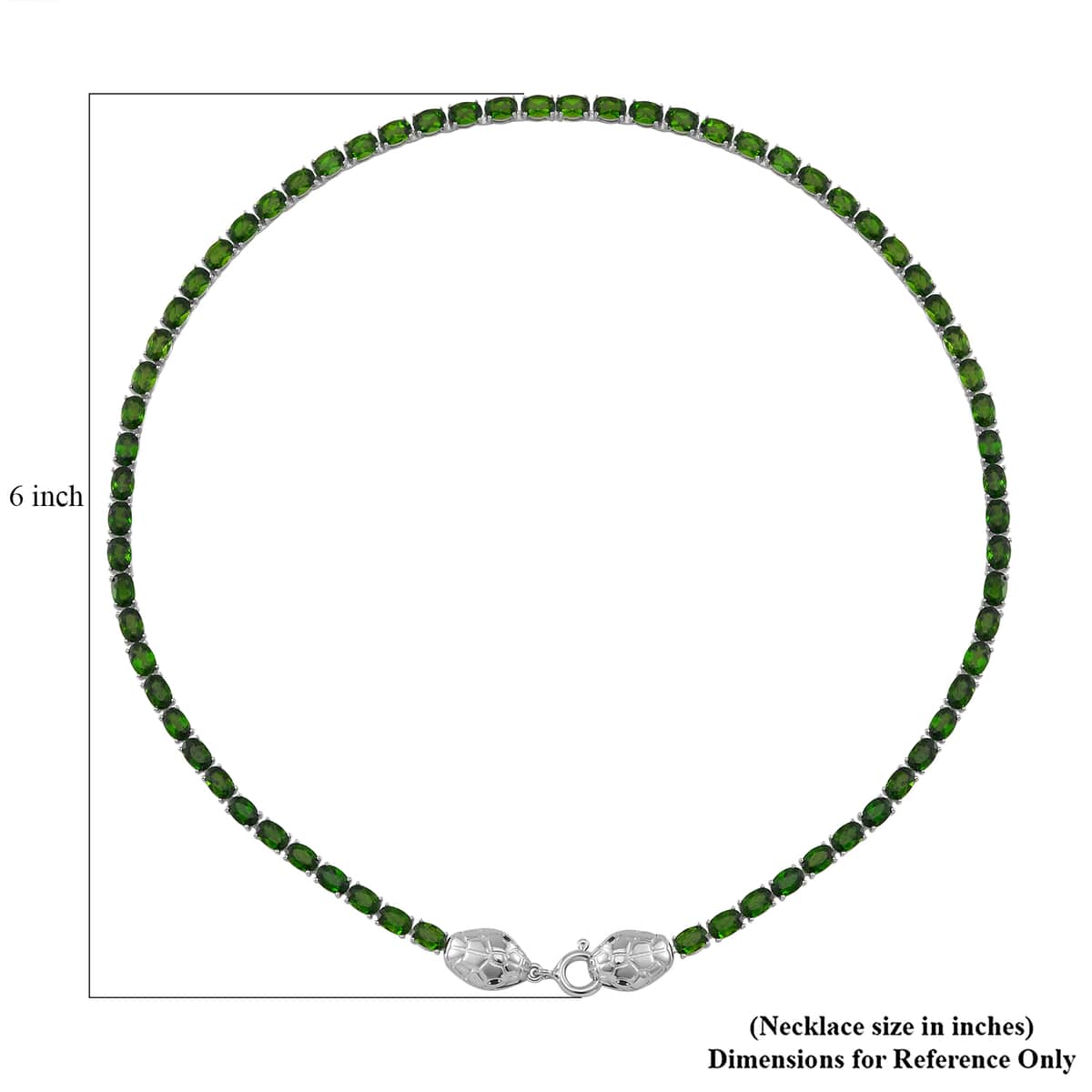 Chrome Diopside and Thai Black Spinel 32.80 ctw Double Snake Head Necklace in Rhodium Over Sterling Silver 18 Inches image number 4