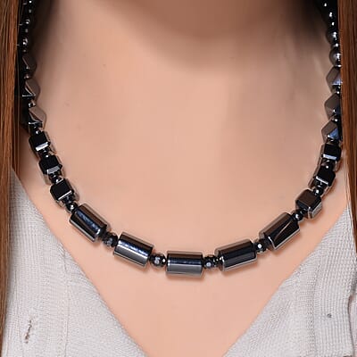Terahertz 210.00 ctw Beaded Necklace in rhodium Sterling Silver 20 Inches