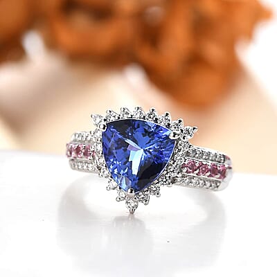 Certified & Appraised Rhapsody AAAA Tanzanite, Mahenge Spinel and E-F VS Diamond 3.75 ctw Ring in 950 Platinum (Size 6.0) 7.60 Grams