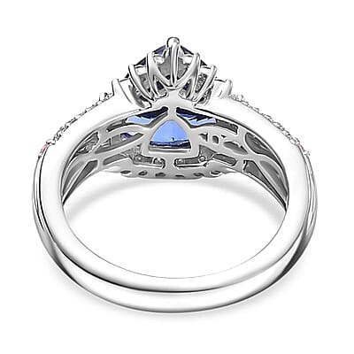 Certified & Appraised Rhapsody AAAA Tanzanite, Mahenge Spinel and E-F VS Diamond 3.75 ctw Ring in 950 Platinum (Size 6.0) 7.60 Grams