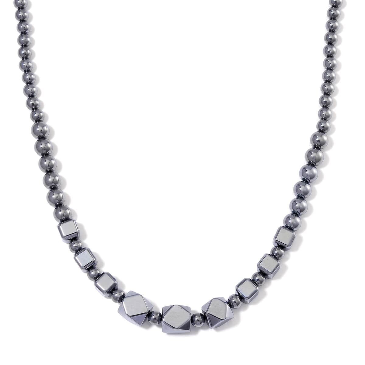 Terahertz Octagon Beaded Necklace (20 Inches) in rhodium Sterling Silver 185.00 ctw image number 0