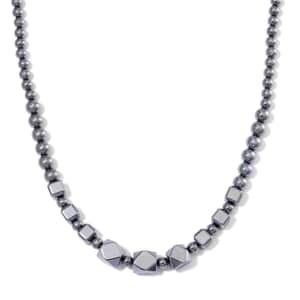 Terahertz Octagon Beaded Necklace (20 Inches) in rhodium Sterling Silver 185.00 ctw