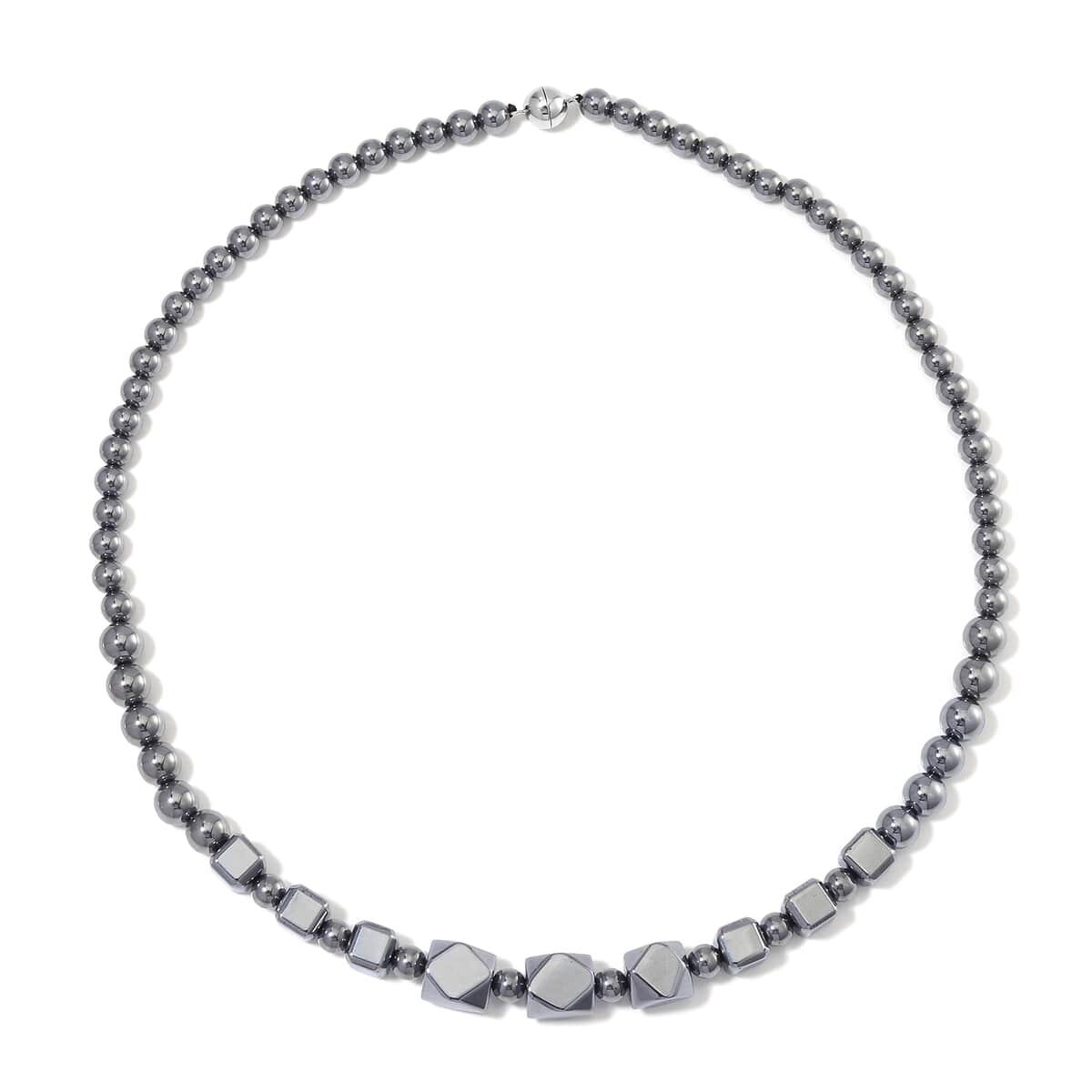 Terahertz Octagon Beaded Necklace (20 Inches) in rhodium Sterling Silver 185.00 ctw image number 2