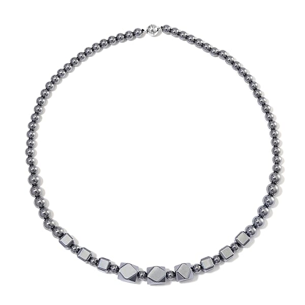 Terahertz Octagon Beaded Necklace (20 Inches) in rhodium Sterling Silver 185.00 ctw