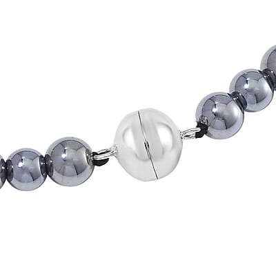 Terahertz Octagon Beaded Necklace (20 Inches) in rhodium Sterling Silver 185.00 ctw