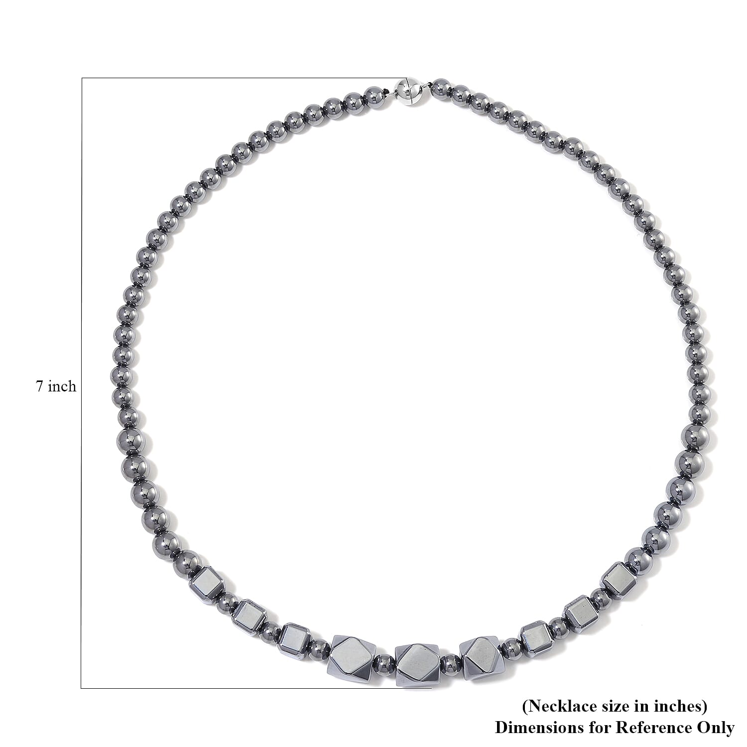 Terahertz Octagon Beaded Necklace (20 Inches) in rhodium Sterling Silver 185.00 ctw