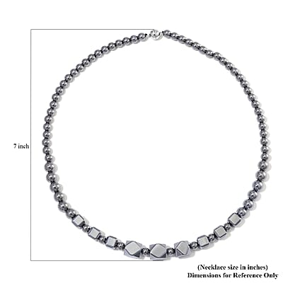 Terahertz Octagon Beaded Necklace (20 Inches) in rhodium Sterling Silver 185.00 ctw