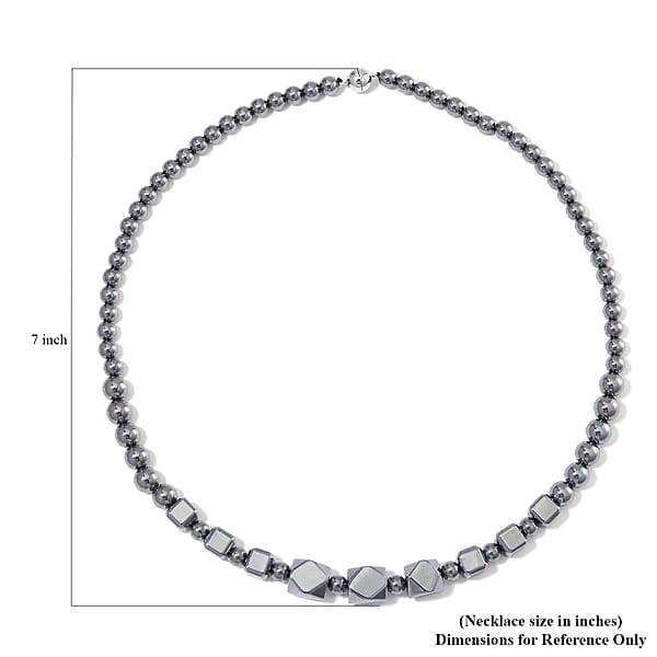 Terahertz Octagon Beaded Necklace (20 Inches) in rhodium Sterling Silver 185.00 ctw