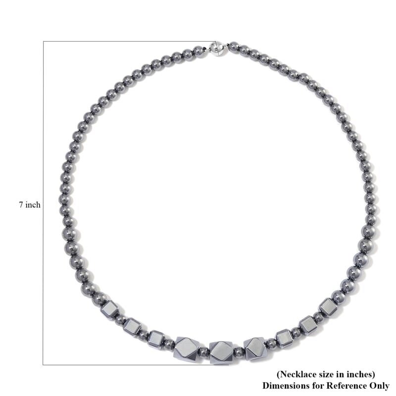 Terahertz Octagon Beaded Necklace (20 Inches) in rhodium Sterling Silver 185.00 ctw