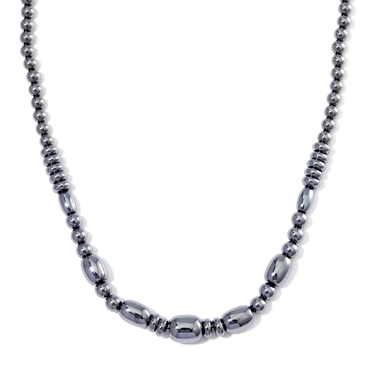 Ever True Terahertz 185.00 ctw Barrel Beaded Necklace in Rhodium Sterling Silver 20 Inches image number 0