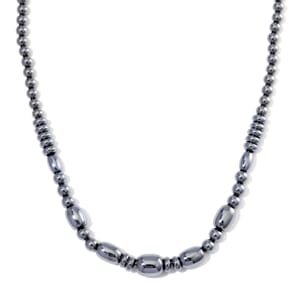 Ever True Terahertz 185.00 ctw Barrel Beaded Necklace in Rhodium Sterling Silver 20 Inches