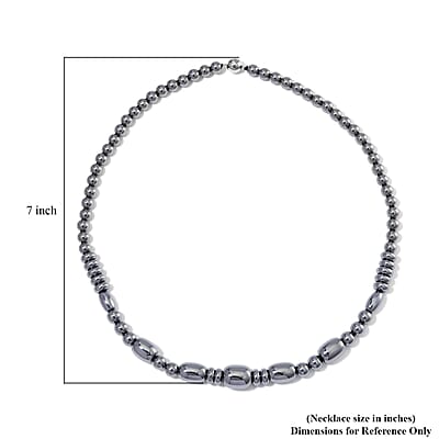 EverTrue Terahertz 185.00 ctw Barrel Beaded Necklace in Rhodium Sterling Silver 20 Inches