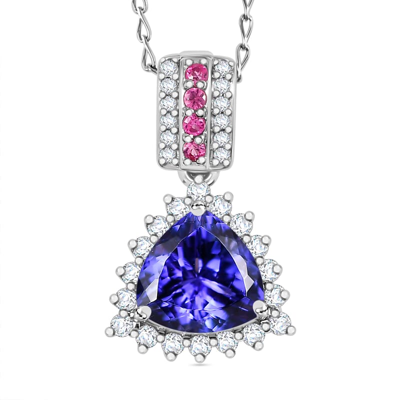Certified & Appraised Rhapsody AAAA Tanzanite, Mahenge Spinel and E-F VS Diamond 2.80 ctw Pendant in 950 Platinum 4.15 Grams