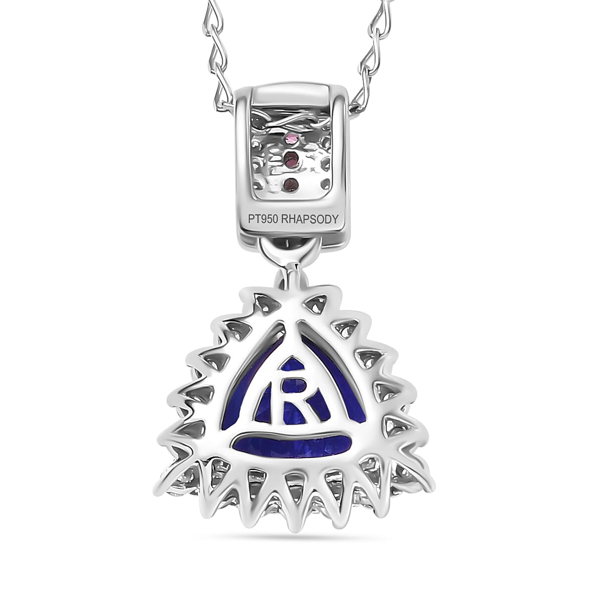 Certified & Appraised Rhapsody AAAA Tanzanite, Mahenge Spinel and E-F VS Diamond 2.80 ctw Pendant in 950 Platinum 4.15 Grams