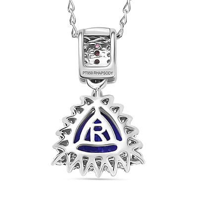 Certified & Appraised Rhapsody AAAA Tanzanite, Mahenge Spinel and E-F VS Diamond 2.80 ctw Pendant in 950 Platinum 4.15 Grams