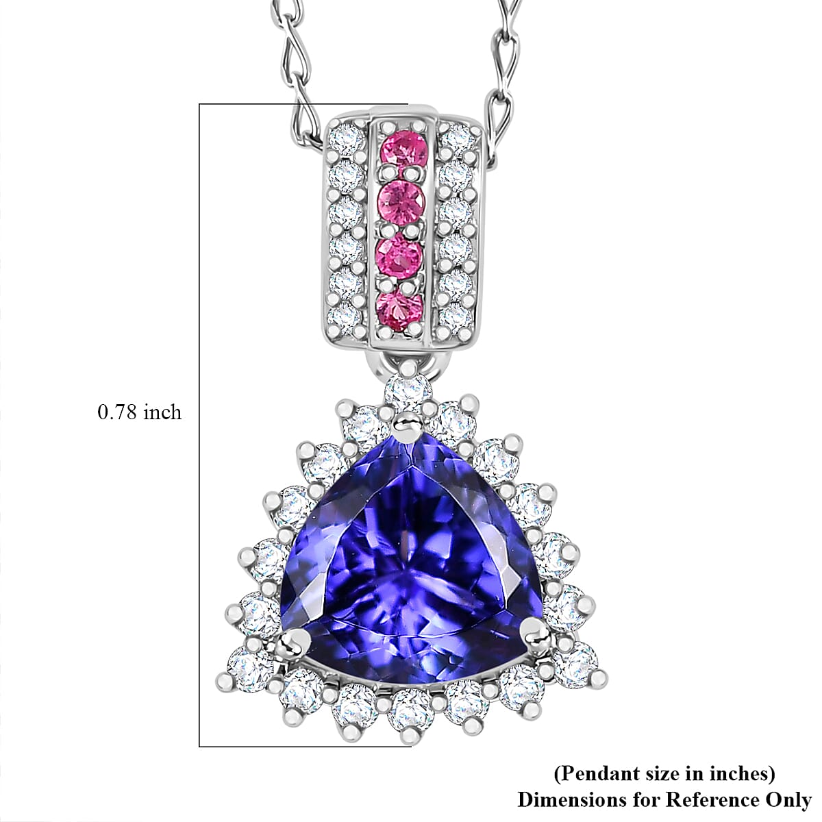 Certified & Appraised Rhapsody AAAA Tanzanite, Mahenge Spinel and E-F VS Diamond 2.80 ctw Pendant in 950 Platinum 4.15 Grams