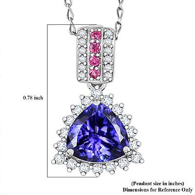Certified & Appraised Rhapsody AAAA Tanzanite, Mahenge Spinel and E-F VS Diamond 2.80 ctw Pendant in 950 Platinum 4.15 Grams
