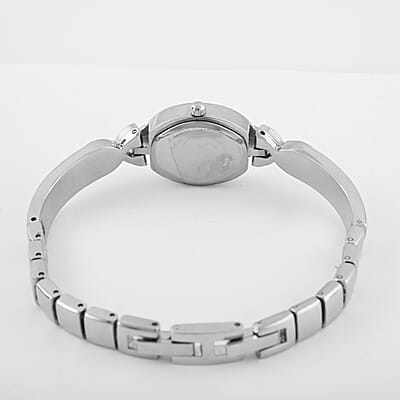 GC Quartz Movement Blue Topaz and Simulated Diamond 3.30 ctw Watch in Silvertone (8.00 In)