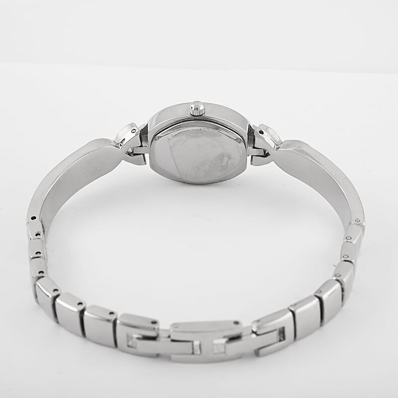 GC Quartz Movement Blue Topaz and Simulated Diamond 3.30 ctw Watch in Silvertone (8.00 In)
