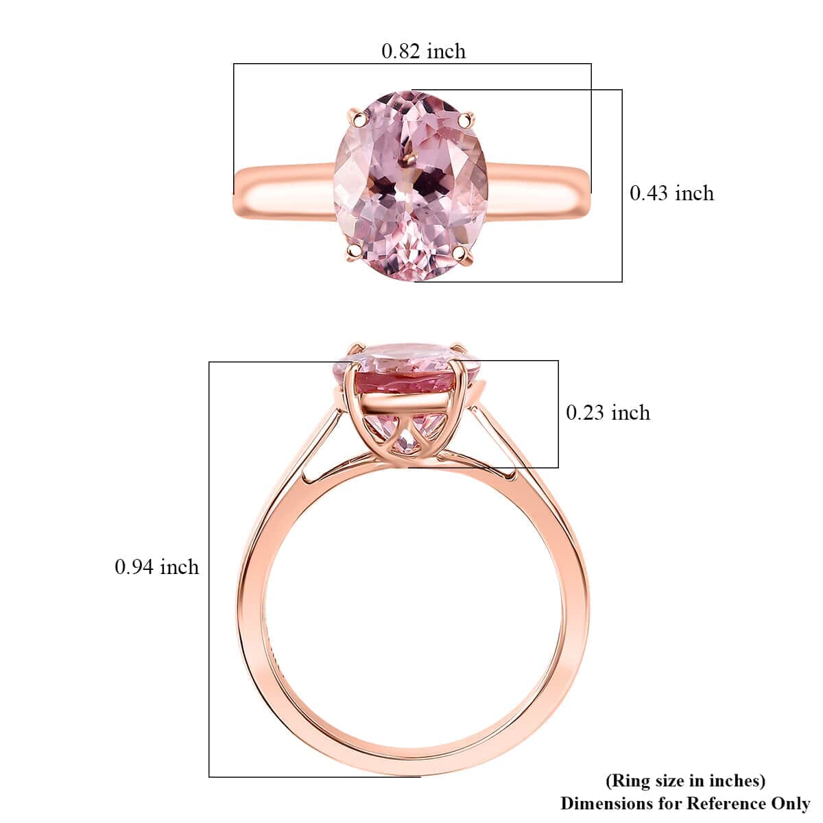 Certified & Appraised Luxoro AAAA Pink Morganite 3.00 ctw Solitaire Ring in 14K Rose Gold image number 5