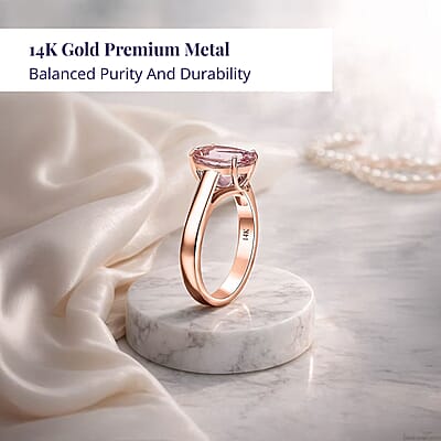 Certified & Appraised Luxoro AAA Pink Morganite 3.00 ctw Solitaire Ring in 14K Rose Gold (Size 7.0)