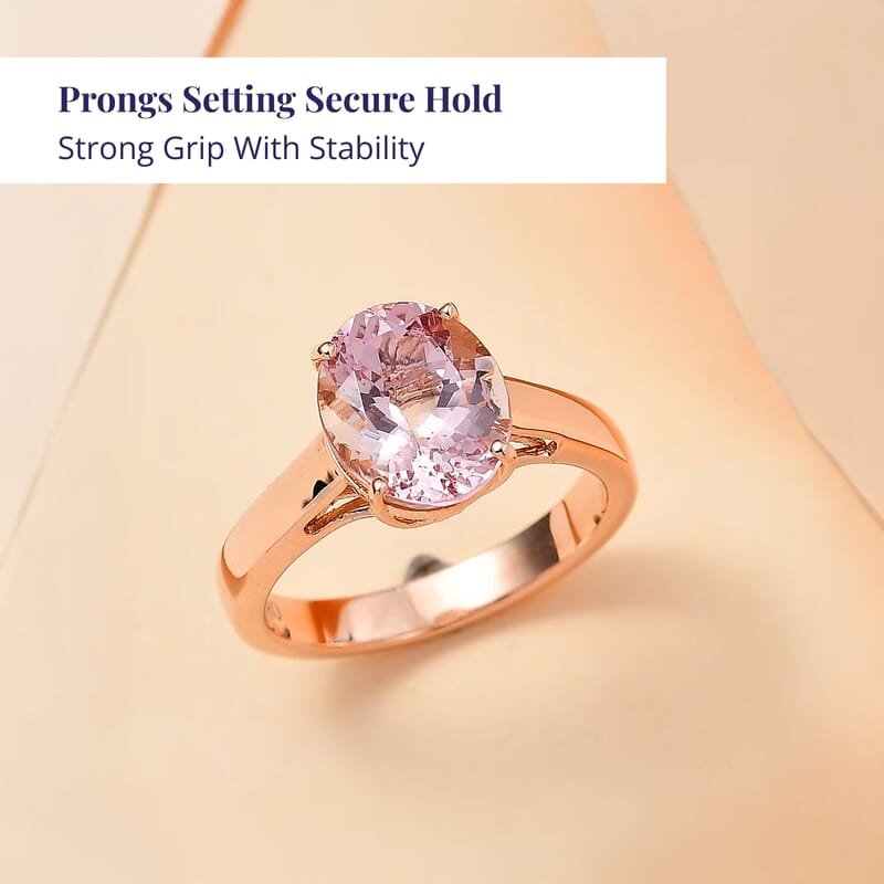 Certified & Appraised Luxoro AAA Pink Morganite 3.00 ctw Solitaire Ring in 14K Rose Gold (Size 7.0)
