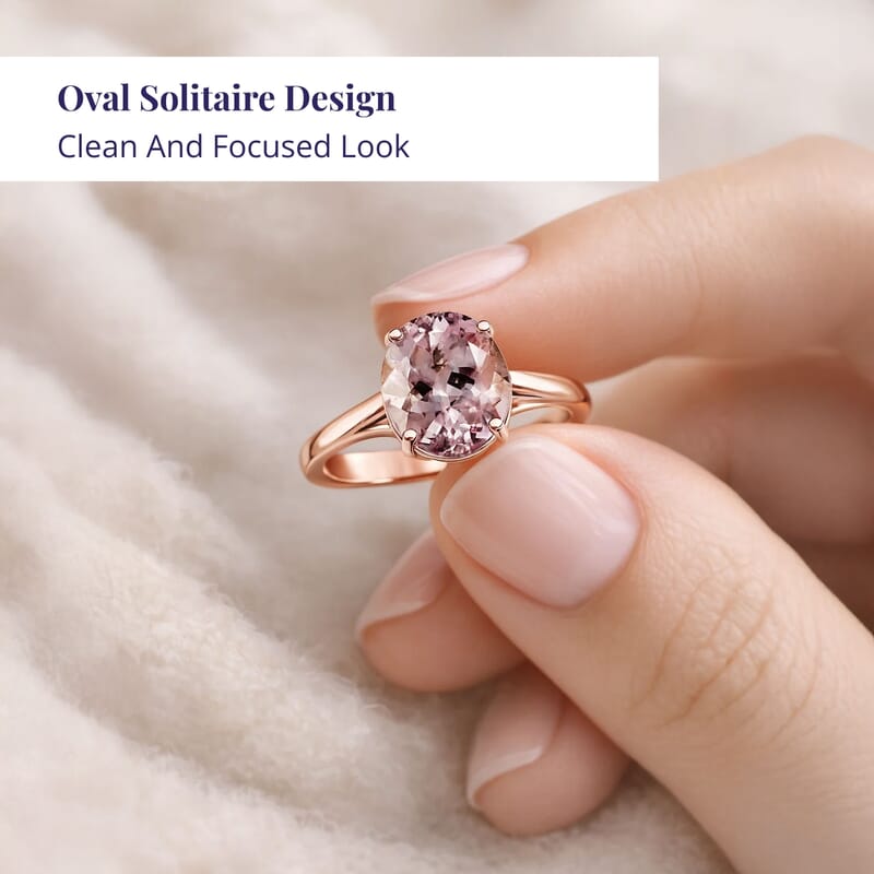 Certified & Appraised Luxoro AAA Pink Morganite 3.00 ctw Solitaire Ring in 14K Rose Gold (Size 7.0)