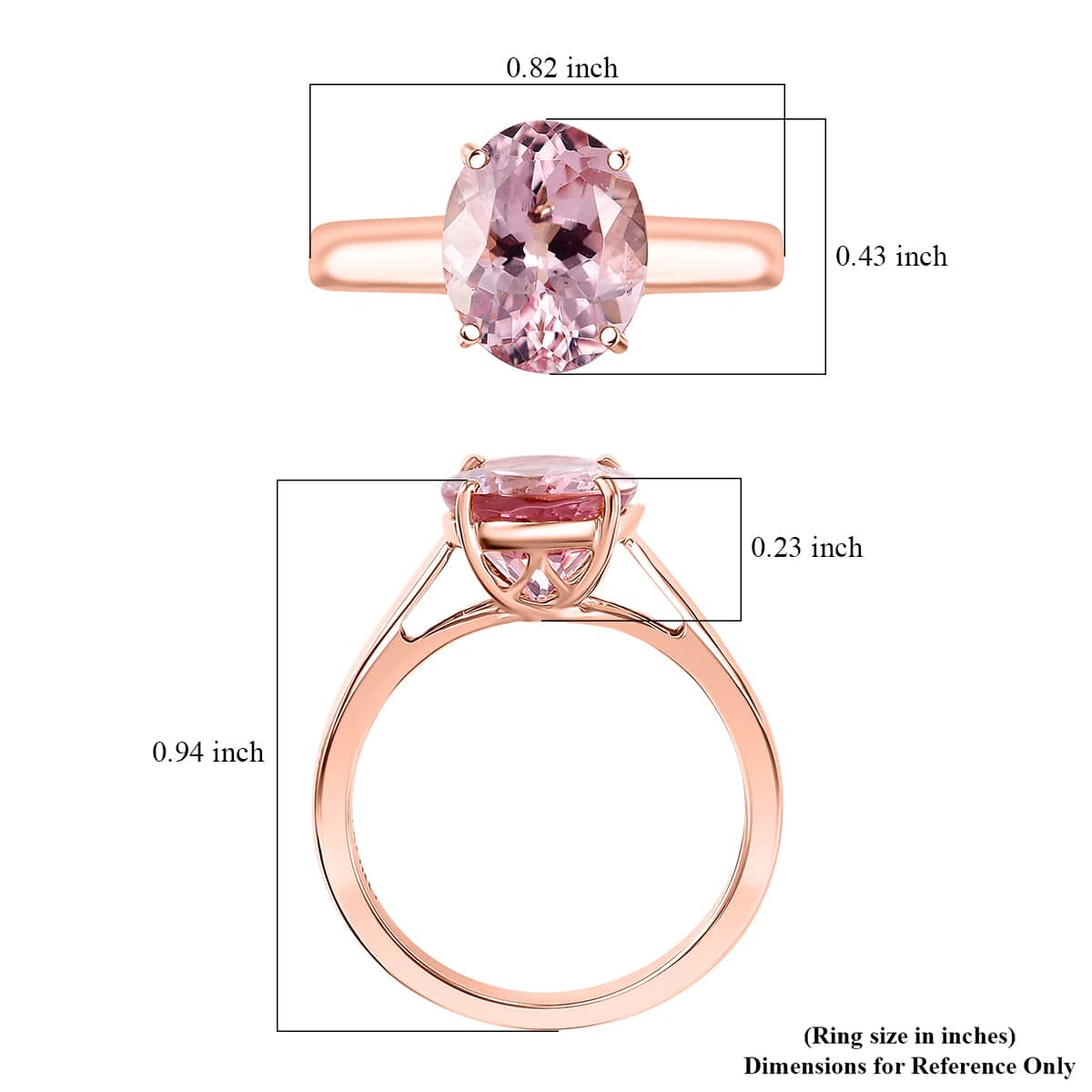 Certified & Appraised Luxoro AAAA Pink Morganite 3.00 ctw Solitaire Ring in 14K Rose Gold (Size 7.0) image number 5