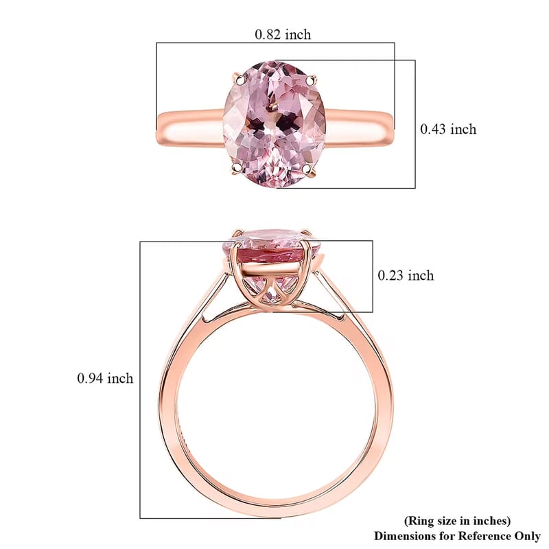 Certified & Appraised Luxoro AAA Pink Morganite 3.00 ctw Solitaire Ring in 14K Rose Gold (Size 7.0)