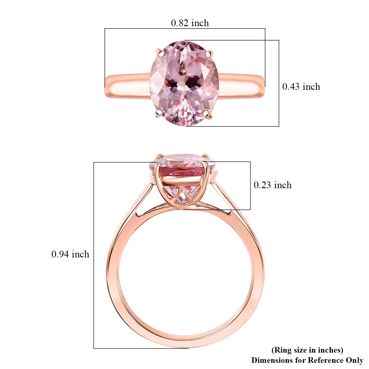 Certified & Appraised Luxoro AAAA Pink Morganite 3.00 ctw Solitaire Ring in 14K Rose Gold (Size 9.0) image number 5