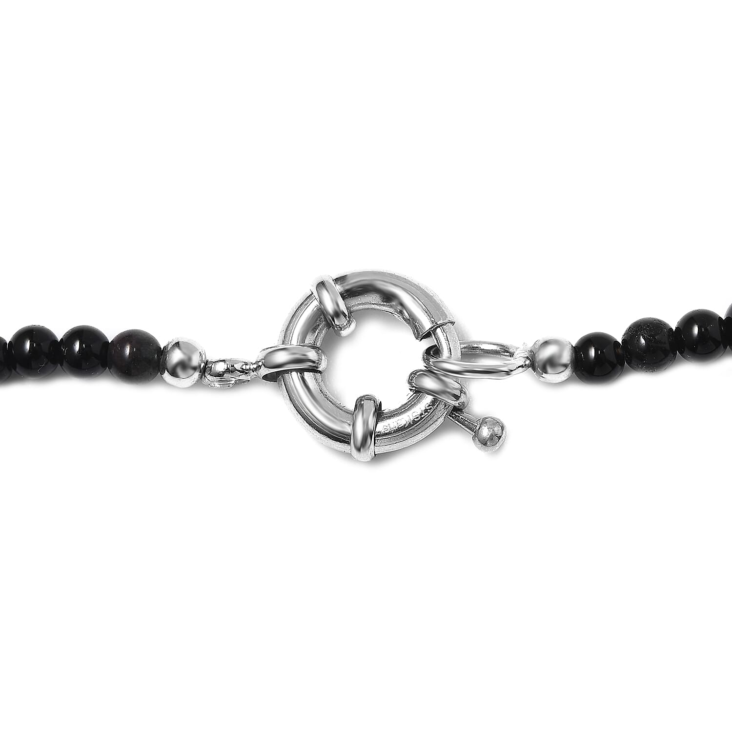 Black Obsidian and Black Agate 280.00 ctw Beaded Necklace in Platinum Bond 20 Inches