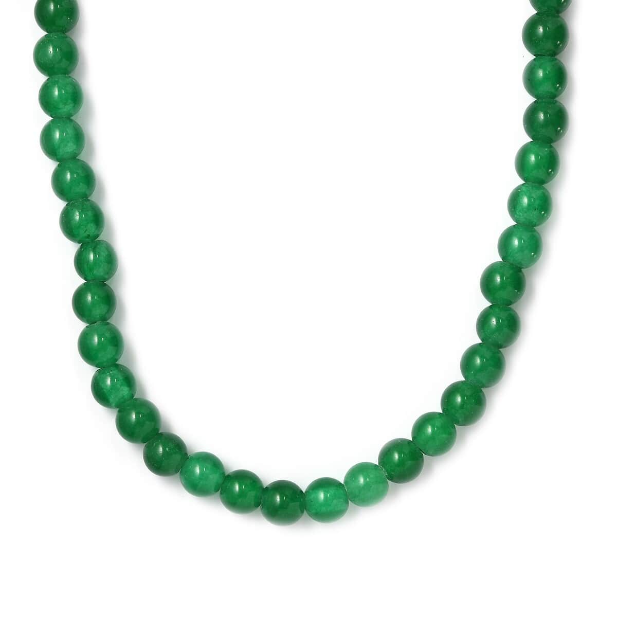 Green Agate 234.35 ctw Beaded Necklace in Platinum Bond 20 Inches image number 0