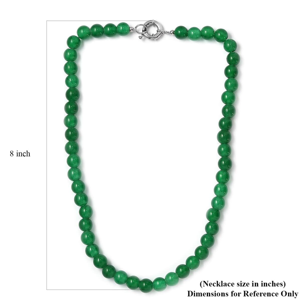 Green Agate 234.35 ctw Beaded Necklace in Platinum Bond 20 Inches image number 5